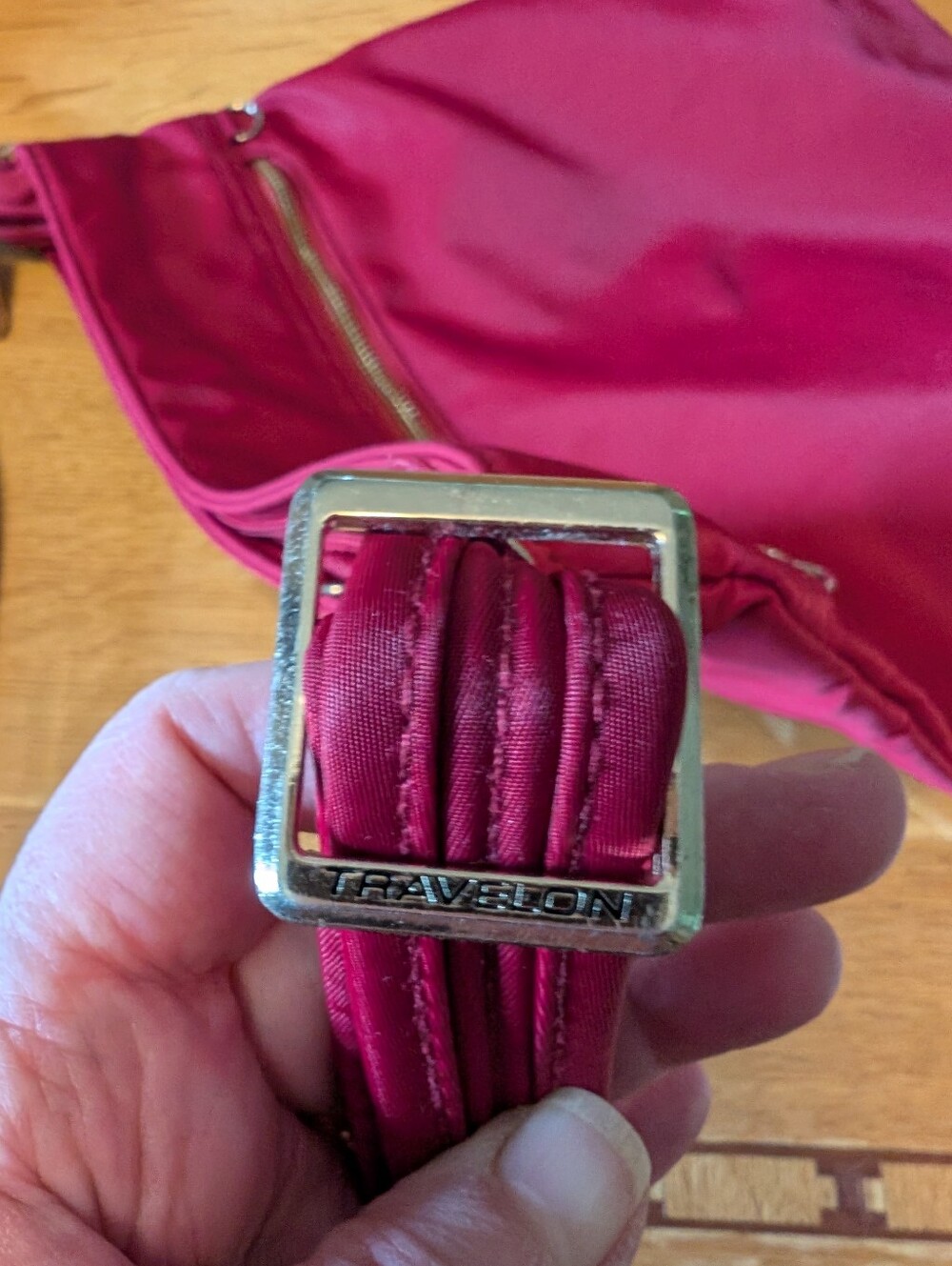 Travelon Raspberry Colored Security Bag - Picture 6 of 8